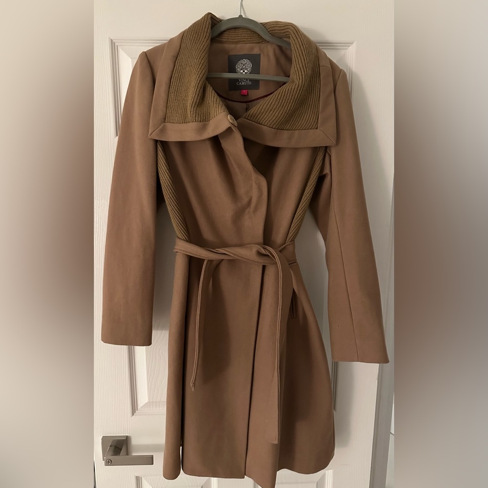 Vince Camuto Wool Camel Coat